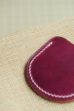 Load image into Gallery viewer, Coin Slip - Natural Horween Shell Cordovan, Ultraviolet Horween Shell Cordovan & Cream Thread.