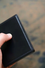 Load image into Gallery viewer, Three Pocket Minimalist - Black Shell Cordovan with Reversed Black Shell Cordovan Accent Pocket