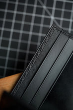 Load image into Gallery viewer, Eight Pocket Traditional Bifold - Black Japanese Shell Cordovan, Black Italian Vegtan & Black Chèvre