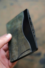 Load image into Gallery viewer, Three Pocket Minimalist - Black Shell Cordovan with Reversed Black Shell Cordovan Accent Pocket