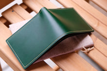 Load image into Gallery viewer, Eight Pocket Traditional Bifold - Green Buttero, Rainbow Buttero & Black Chèvre