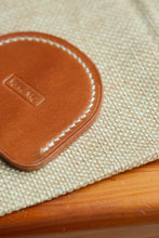 Load image into Gallery viewer, Coin Slip - Natural Horween Shell Cordovan, Ultraviolet Horween Shell Cordovan & Cream Thread.