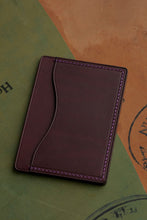 Load image into Gallery viewer, Three Pocket Minimalist - Violet Italian Vegtan & Violet Thread