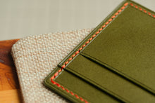 Load image into Gallery viewer, Five Pocket Cardcase - Olive Italian Vegtan & En Fuego Thread
