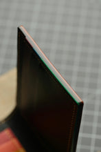 Load image into Gallery viewer, Eight Pocket Traditional Bifold - Horween Ultraviolet Shell Cordovan, Rainbow Buttero & Black Chèvre