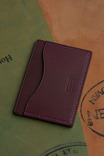 Load image into Gallery viewer, Three Pocket Minimalist - Violet Italian Vegtan & Violet Thread