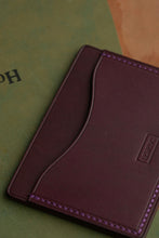 Load image into Gallery viewer, Three Pocket Minimalist - Violet Italian Vegtan & Violet Thread