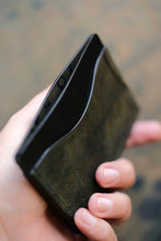 Load image into Gallery viewer, Three Pocket Minimalist - Black Shell Cordovan with Reversed Black Shell Cordovan Accent Pocket