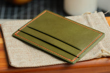 Load image into Gallery viewer, Five Pocket Cardcase - Olive Italian Vegtan & En Fuego Thread