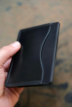 Load image into Gallery viewer, Three Pocket Minimalist - Black Shell Cordovan with Reversed Black Shell Cordovan Accent Pocket