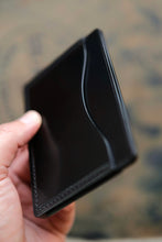 Load image into Gallery viewer, Three Pocket Minimalist - Black Shell Cordovan with Reversed Black Shell Cordovan Accent Pocket