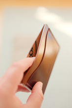 Load image into Gallery viewer, Three Pocket Minimalist - Ultraviolet, Bourbon and Reversed Intense Blue Shell Cordovan
