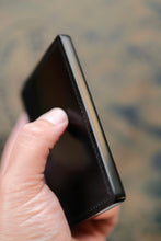 Load image into Gallery viewer, Three Pocket Minimalist - Black Shell Cordovan with Reversed Black Shell Cordovan Accent Pocket