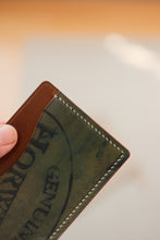 Load image into Gallery viewer, Three Pocket Minimalist - Garnet, Reversed Bourbon, Reversed Black and Bourbon Horween Shell Cordovan