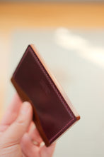 Load image into Gallery viewer, Three Pocket Minimalist - Ultraviolet, Bourbon and Reversed Intense Blue Shell Cordovan