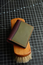 Load image into Gallery viewer, Minimalist Snap Wallet - Olive and Violet Italian Vegtan