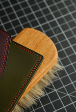 Load image into Gallery viewer, Minimalist Snap Wallet - Olive and Violet Italian Vegtan