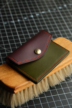 Load image into Gallery viewer, Minimalist Snap Wallet - Olive and Violet Italian Vegtan