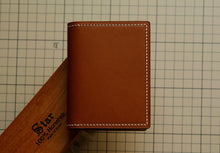 Load image into Gallery viewer, Compact Bifold - Cognac Italian Vegtan and Saphire Chèvre