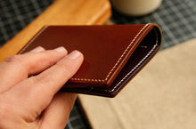 Load image into Gallery viewer, Six Pocket Vertical Bifold - Chestnut and Rainbow Italian Vegtan