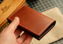 Load image into Gallery viewer, Six Pocket Vertical Bifold - Chestnut and Rainbow Italian Vegtan