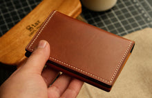 Load image into Gallery viewer, Six Pocket Vertical Bifold - Chestnut and Rainbow Italian Vegtan