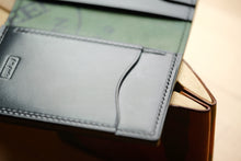 Load image into Gallery viewer, Compact Bifold - Navy &amp; Black Horween Shell Cordovan
