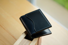 Load image into Gallery viewer, Compact Bifold - Navy &amp; Black Horween Shell Cordovan
