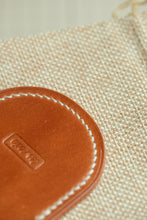 Load image into Gallery viewer, Coin Slip - Natural Horween Shell Cordovan, Ultraviolet Horween Shell Cordovan &amp; Cream Thread.
