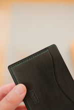 Load image into Gallery viewer, Three Pocket Minimalist - Green Black Wax Burro

