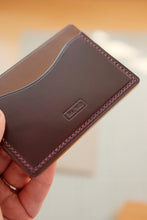 Load image into Gallery viewer, Three Pocket Minimalist - Ultraviolet, Bourbon and Reversed Intense Blue Shell Cordovan
