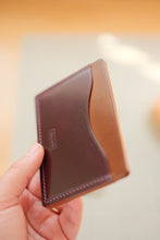 Load image into Gallery viewer, Three Pocket Minimalist - Ultraviolet, Bourbon and Reversed Intense Blue Shell Cordovan
