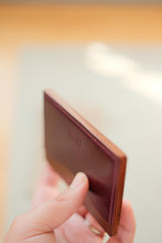 Load image into Gallery viewer, Three Pocket Minimalist - Ultraviolet, Bourbon and Reversed Intense Blue Shell Cordovan
