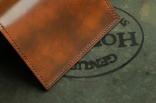 Load image into Gallery viewer, Compact Bifold - Marbled Dark Cognac Horween Shell Cordovan &amp; Chocolate Italian Vegtan
