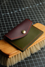 Load image into Gallery viewer, Minimalist Snap Wallet - Olive and Violet Italian Vegtan
